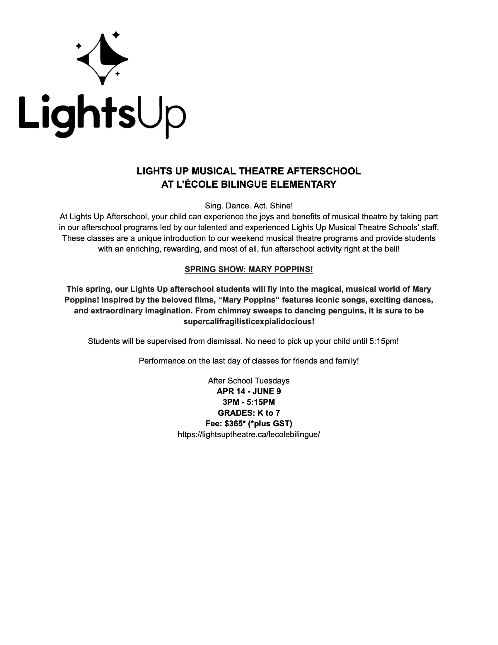 Lights Up Musical Theatre